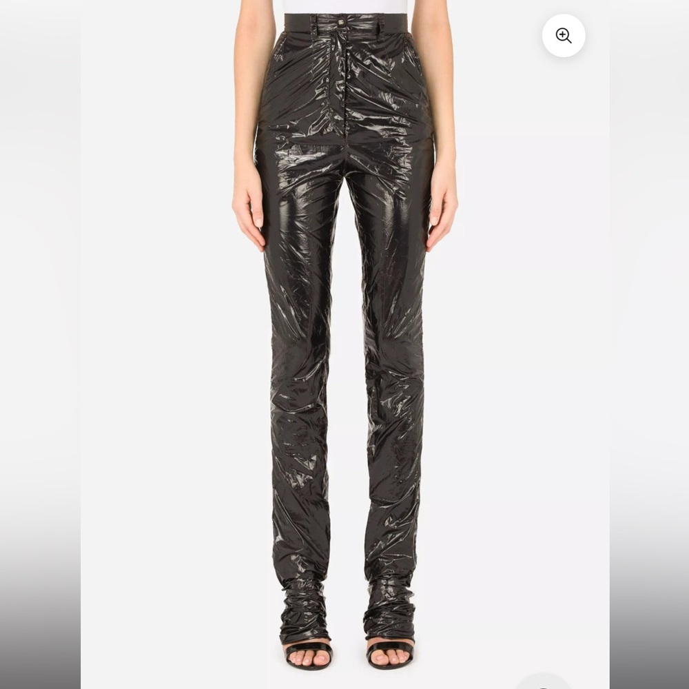 Dolce & Gabbana Vinyl Black Pants Size 40